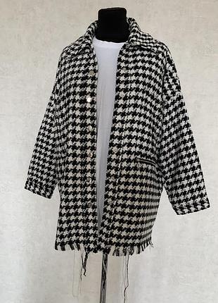 Твідова сорочка рубашка оверсайз гусяча лапка s -m розмір