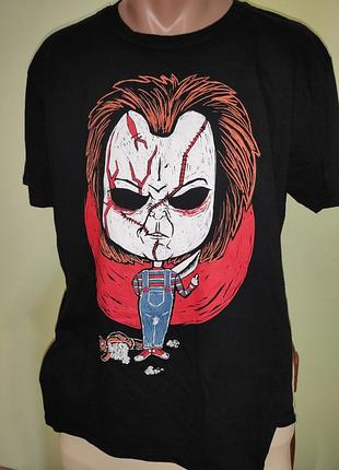 Стильная фирменная футболка хардкор мужская - chucky - grimm designs.л-хл