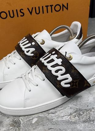 Louis vuitton frontrow sneakers monograma canvas white жіночі кросівки кеди оригінал 40 eur