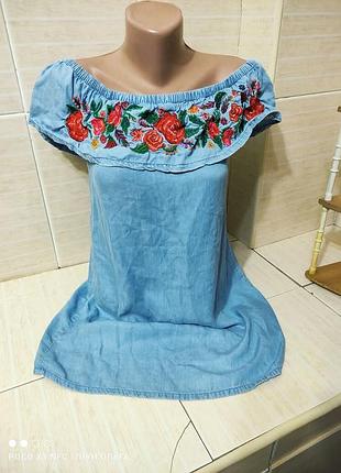 Вышиванки джинсовая для девочек размер s