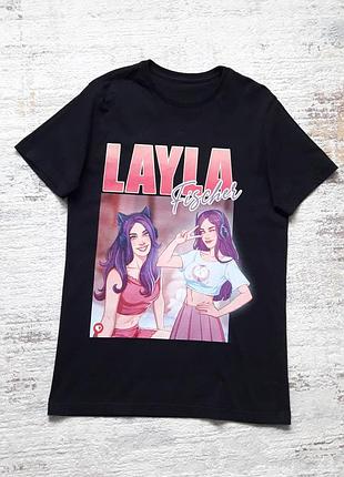 Удлинённая тематическая футболка в состоянии нового, 46-48, хлопок, layla fischer