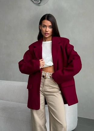 🌈3! шикарный пиджак пальто кашемировый оверсайз бордо бордовый женский пиджак жакет жакский кашемир кашемир