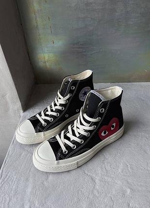 Кеди converse x comme des garçons play black high