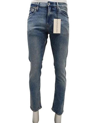 Чоловічі джинси calvin klein ckj 029 slim taper, завужені, блакитного кольору, розмір w34/l32