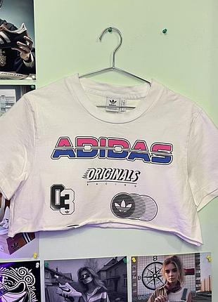 Кастомна футболка (кроп) adidas originals