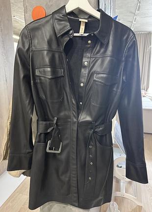 Кожаное платье н&amp;м