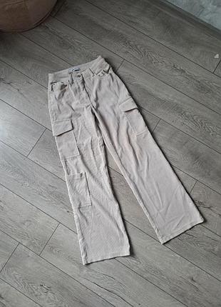 Вельветовые прямые брюки с карманами