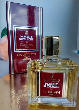 Habit rouge eau de toilette guerlain винтаж миниатюра 4мл