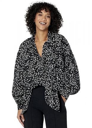 Ted baker блуза сорочка з краваткою леопард з котиками оверсайз