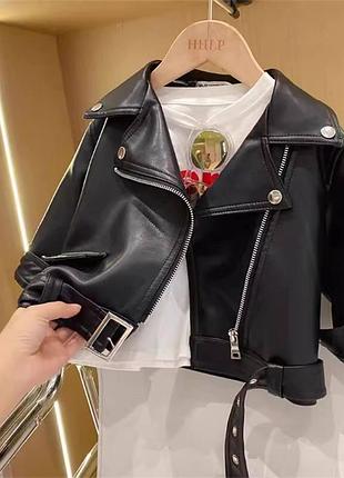 Стильная кожанка для девочки весна деми лето косуха