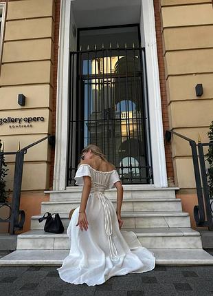 Сукня зі снурівкою на спинці,муслінова жіноча сукня