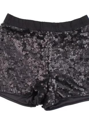 Шорты в пайетку черные
