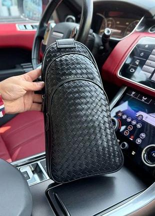 Мужская сумка слинг bottega ремінь