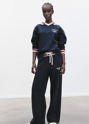 Спортивный женский костюм синий zara new