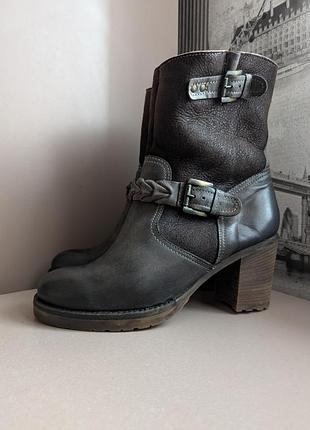 Ботинки ботильоны manas (41) женские из натуральной кожи на овчине оригинал итальялия