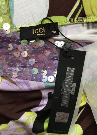 Ice-l london блуза майка на лямках с пайетками цветочный принт3 фото
