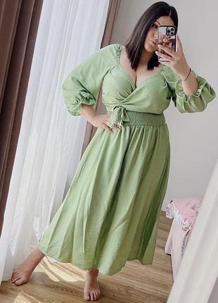 Сукня на запах, лляна, натуральна тканина