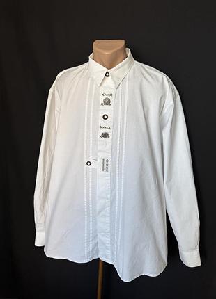 Landhaus белая рубашка сорочка баварская с вышивкой альпийская австрийская народная традиционная сорочка вышиванка хлопок