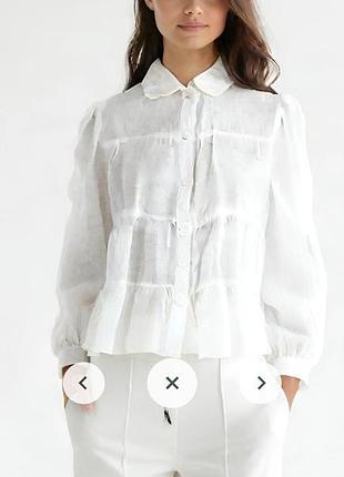 Сорочка з льону від zara р. xs