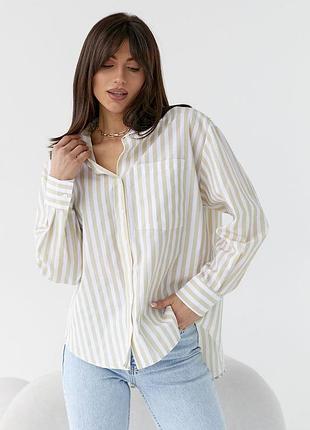Жіноча сорочка у смужку на гудзиках