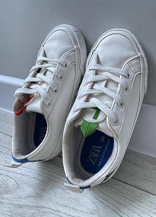 Белые кожаные кеды zara 9
