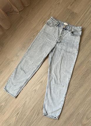 Джинсы h&m женские, голубые, джинсы мом, джинсы мом жэнкие, голубые