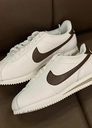 Женские кроссовки nike cortez beige / brown premium