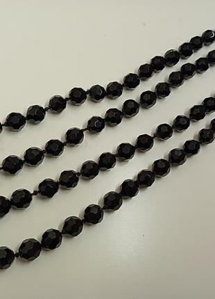 Бусы из чешского стекла. богемия. угольное стекло. диаметр 11 мм.