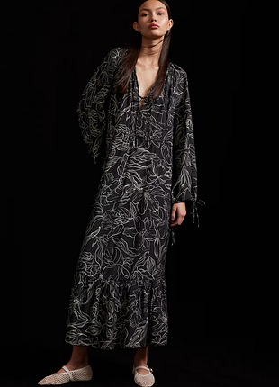 Монохромное платье h&m рукава баллоны  l 48-50