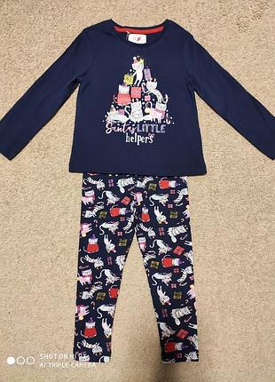 Костюмчик с новогодним принтом фирмы george, р. 3-4у.