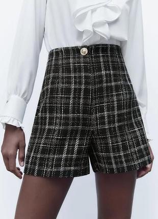 Твідові шорти, шорти із твіду zara