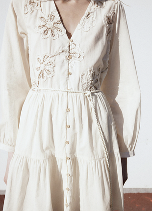 Легкое женственное молочное платье 100% cotton