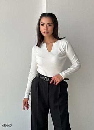 Лонгслив в рубчик 3