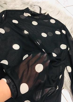 Блуза сетка горошек new look 3