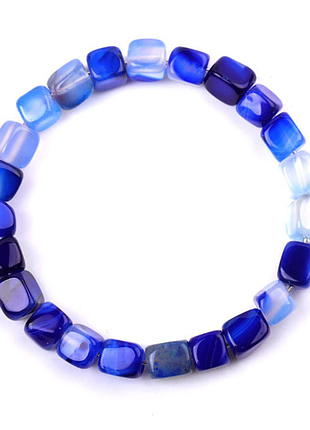 Браслет кубики синий флюорит