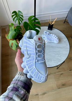 Кроссовки nike shox tl white silver 3