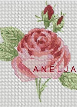 Схема вишивки хрестиком троянда