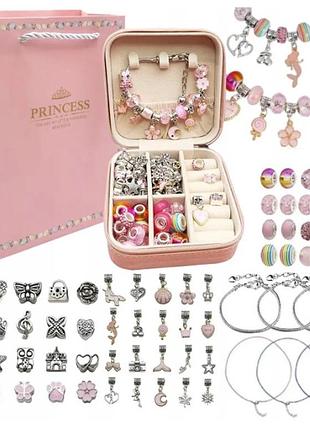 Набор для творчества, создания украшений шарм подвесок и браслетов pandora в коробке3 фото