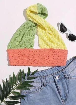 Кроп топ с рюшками shein