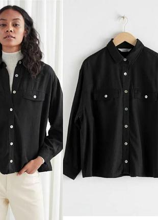 Базовая рубашка оверсайз из лиоцелла с накладным карманом из твила &other stories