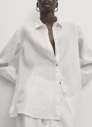 Лляна рубашка massimo dutti, модель йде оверсайз🔥