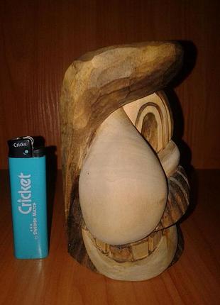 Деревянная фигурка статуэтка пират разбойник ручная работа резьба по дереву подпись мастера