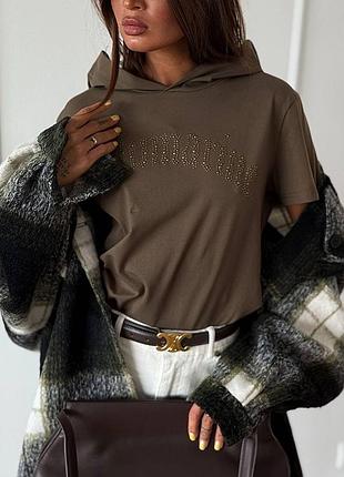 Футболка з капюшоном хакі