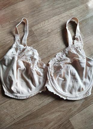 Базовый хлопковый бюстгальтер с кружевом