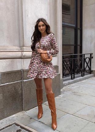 Сатиновое платье от zara