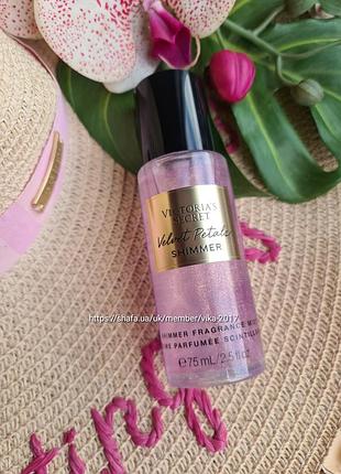 Парфюмированный мини мист с шиммером для тела velvet petals victoria ́s secret