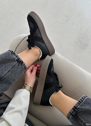 Кроссовки женские черные на платформе, эко-кожа9 фото