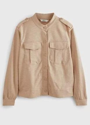 Трикотажный хлопковый жакетик/ рубашка next нюас