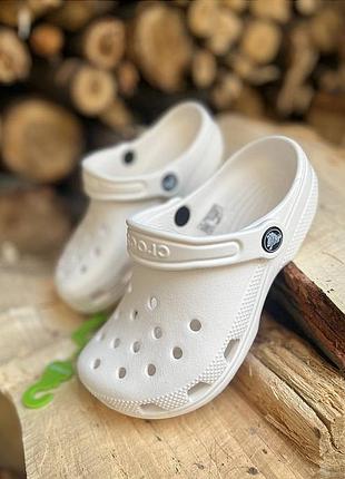 Детские кроксы сабо унисекс crocs classic kids white все размеры в наличии