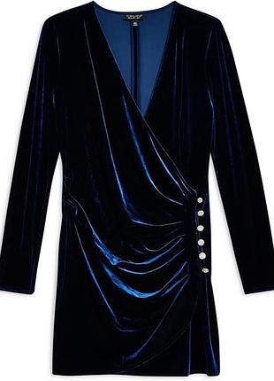 Сукня оксамитова синя на запах плаття платя